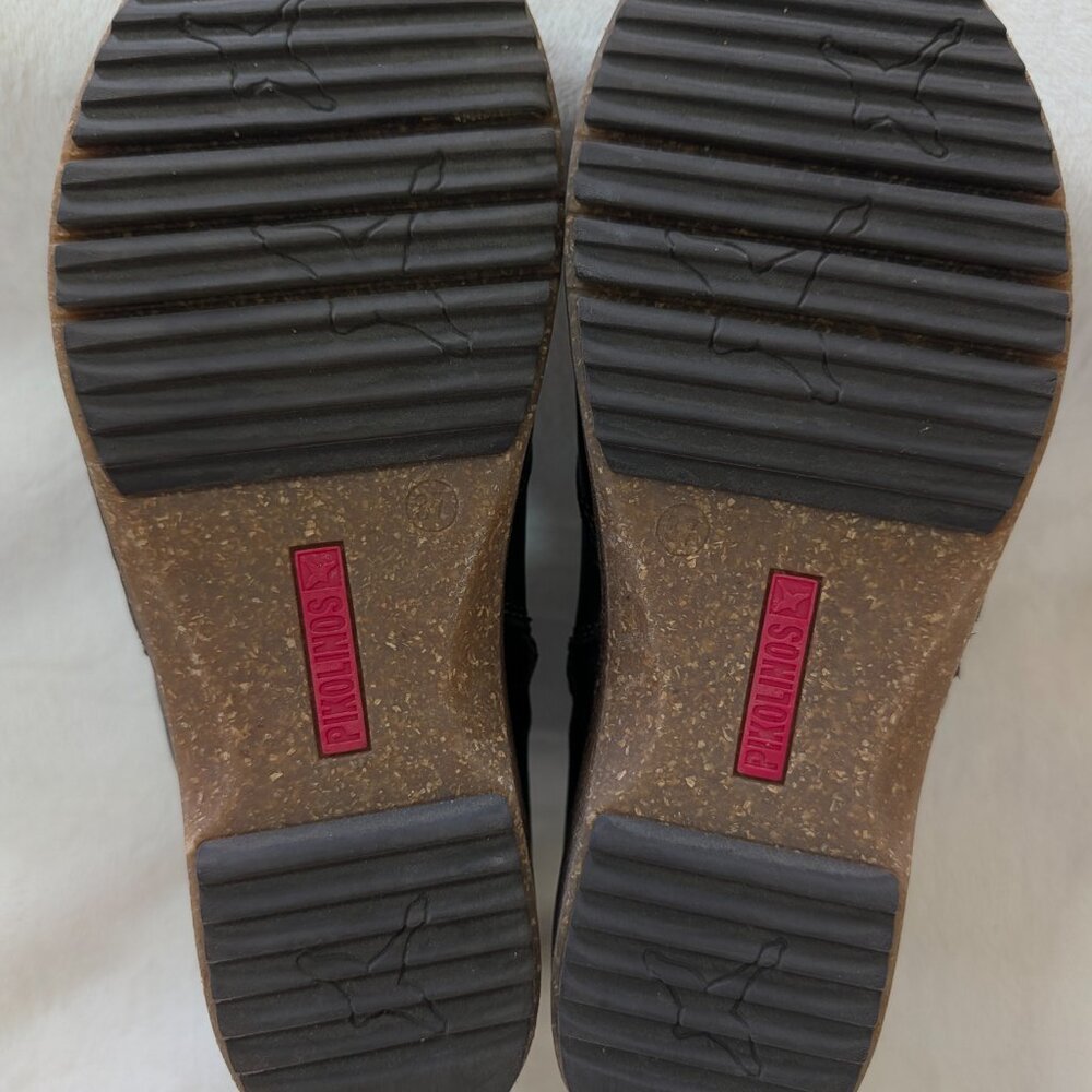 PIKOLINOS GRENADA BLACK LEATHER BOOTIES - WOMENS 37 / SZ 6.5/7 - LIKE NEW - Picture 5 of 9